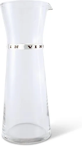 Vista 5 de Vagabond House Medici - Elegante jarra de vidrio transparente (In Vino Veritas) Elegante jarra de vidrio transparente para agua, jugo, leche, café