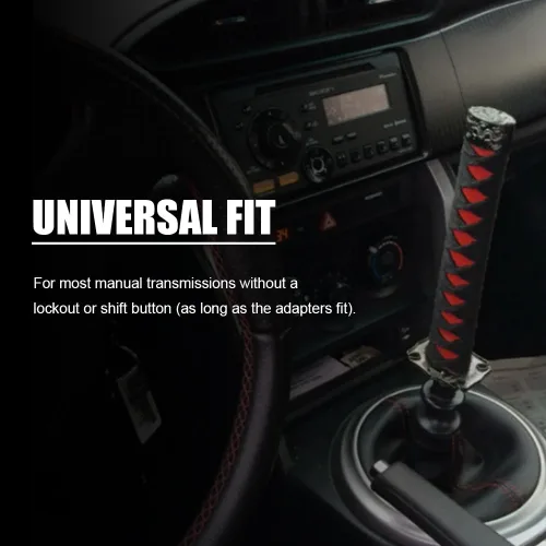 Vista 4 de RYANSTAR - Pomo universal para palanca de cambios con espada, Katana Samural, palanca de cambios compatible con automóviles manuales, la mayoría