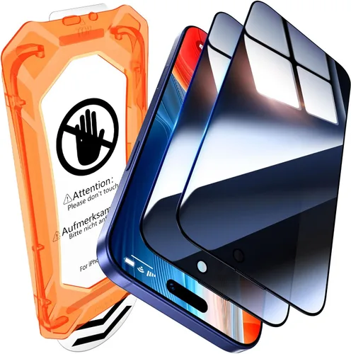 Vista 12 de UniqueMe - Protector de pantalla con filtro de privacidad para iPhone 12 Pro Max - [Resistente a roturas de grado militar y dureza 9H+] Protector