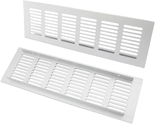 Vista 3 de 2 PCS Rejilla de Ventilación, TTZEZE Rejilla de Ventilación de Aleación de Aluminio Resistente Rectangular de Metal con Listones Cubierta