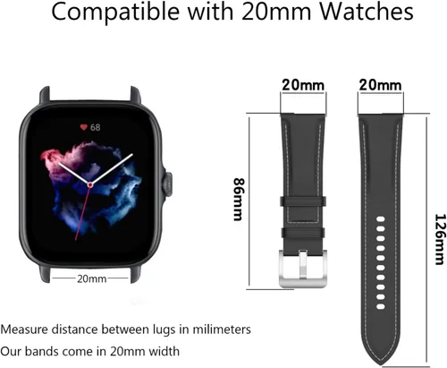 Vista 2 de Correa de reloj de liberación rápida de 0.787 pulgadas, compatible con Amazfit GTS 3/GTS 2 Mini/GTS 2e/Bip U Pro, correa ajustable de repuesto suave