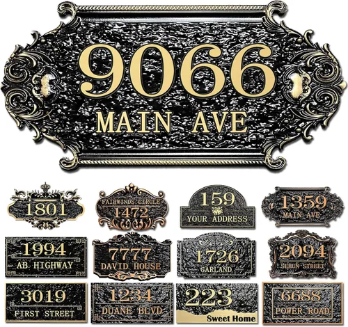 Vista 35 de Placa personalizada de dirección de casa, letrero de dirección de nombre de calle personalizado para números de casa, placa para buzón de garaje