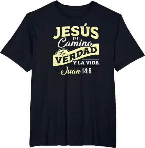 Vista 66 de Camisas de la Biblia de Jesus para los Cristianos Camiseta Española Negro