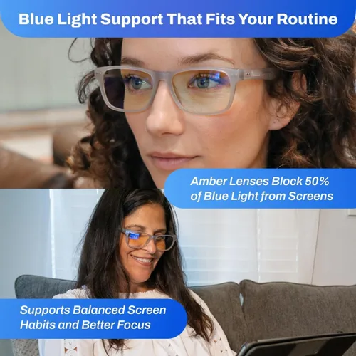 Vista 2 de DefenderShield Signature Blue Light Blocking Glasses for Computer, Mobile, Gaming, Sleep - Anti Eyestrain, Headache