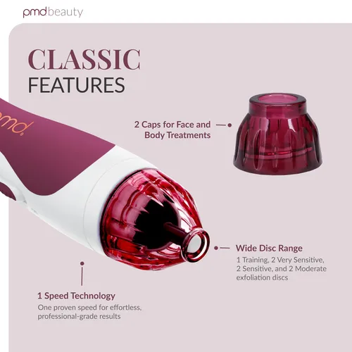 Vista 3 de PMD Beauty Personal Microderm Classic - Uso en el hogar, herramienta exfoliante facial, kit de máquina de microdermoabrasión para el cuidado