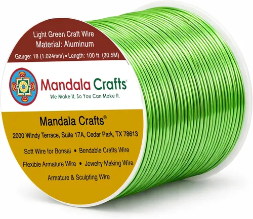 Vista 176 de Mandala Crafts - Alambre de aluminio anodizado de calibre 22 para hacer joyas - 137.2 m de alambre flexible surtido y coloreado - Doble para bonsái