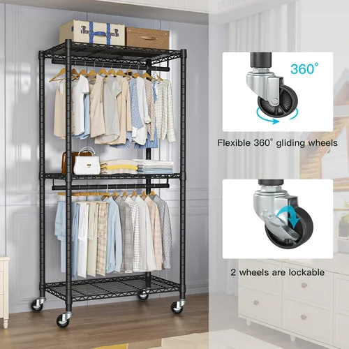 Vista 4 de FUTASSI Armario portátil para servicio pesado, 30 pulgadas de ancho x 14 pulgadas de profundidad x 76 pulgadas de alto, negro, acero al carbono