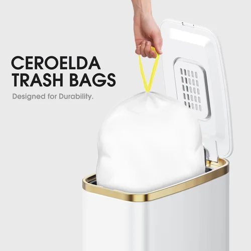 Vista 3 de CEROELDA Bote de basura pequeño y bolsas de basura pequeñas de 1.6 galones, 60