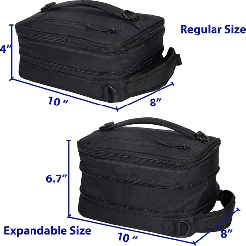 Vista 5 de MIER Lonchera térmica expandible para hombres, mujeres, color negro