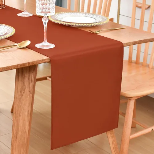 Vista 10 de Camino de Mesa Beige Estilo Granja Caminos de Mesa Pequeños Cortos de 36 Pulgadas Camino de Mesa de Centro para Cómoda Sala de Estar Dormitorio