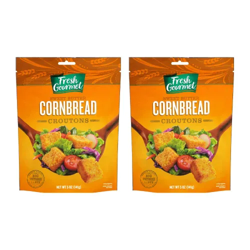 Vista 7 de Fresh Gourmet Crutones premium, pan de maíz dulce con mantequilla, 5 onzas (paquete de 4)