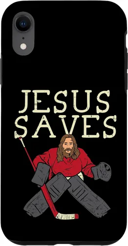 Vista 25 de Jesus Save Ice Hockey Goalie Religious Christian Goaltender Case for iPhone 17