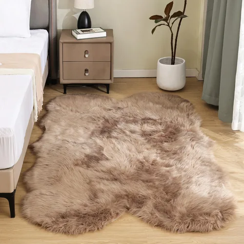 Vista 131 de Latepis - Alfombra rectangular de piel sintética tipo lana de oveja suave y esponjosa de estilo bohemio para sala de estar, dormitorio y residencias