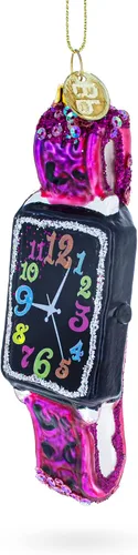 Vista 2 de Reloj de moda de moda - Adorno navideño de vidrio soplado