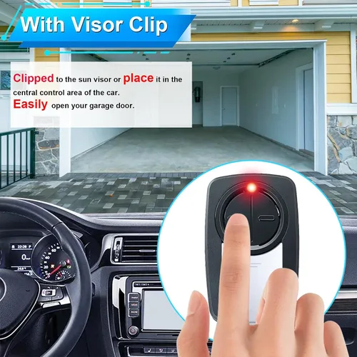 Vista 4 de KLIK5U-SS - Control remoto universal de 2 botones para abridor de puerta de garaje Chamberlain LiftMaster Craftsman, sin llave