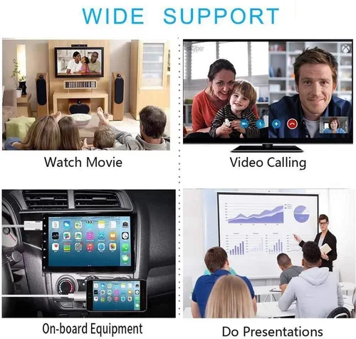 Vista 4 de Cables HDMI adaptador USB a HDTV, cable USB macho + USB hembra a HDMI macho 1080P HDTV Mirroring Cable compatible con iPhone/iPad/S9/S8/Note 8 y más