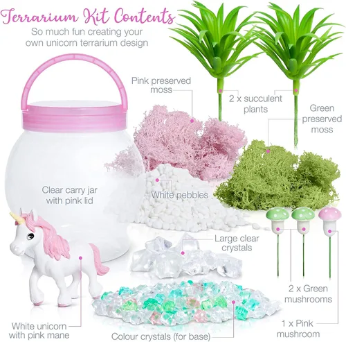 Vista 7 de Amitié Lane Juego de regalo de unicornio para niñas incluye caja de joyería musical juego de diario y kit de terrario de unicornio