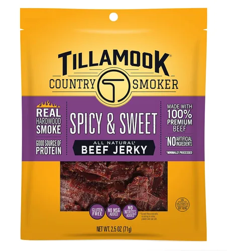 Vista 7 de Tillamook Country Smoker Carne seca de madera dura ahumada con miel, 2.5 onzas (Paquete de 12)