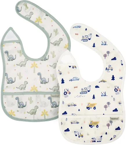 Vista 13 de haakaa Waterproof Baby Bibs for Eating 2pcs for 6-24M
