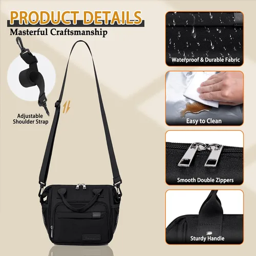 Vista 4 de TuErCao - Bolsa de almuerzo pequeña, ligera y aislada para mujer; para trabajo, portátil, suave enfriador para pícnic, viajes, viajes por carretera