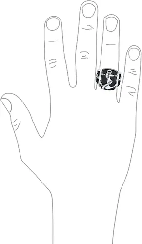 Vista 5 de Personalize Mens Nautical Black Onyx Gemstone Or Etched Brown Wood Inset Large Boat Anchor Signet Ring For Men Solid 925 Sterling Silver Made In