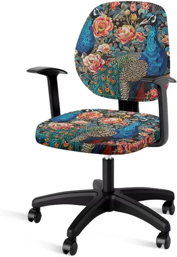 Vista 21 de Funda para silla de oficina con diseño de mariposa de 2 piezas, fundas para silla de juegos, bonitas fundas transpirables para silla de escritorio