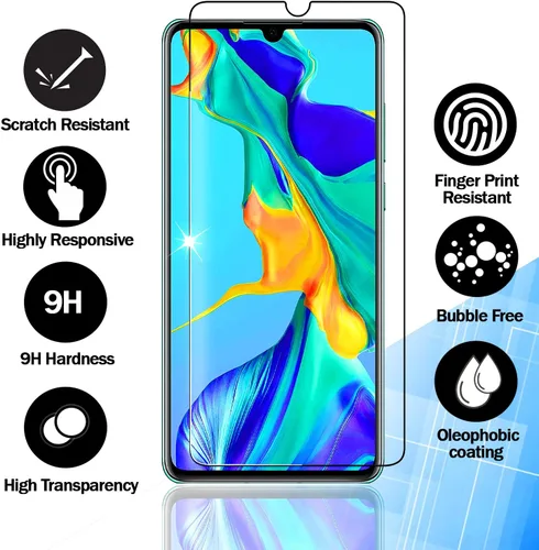 Vista 2 de RKINC Protector de pantalla [paquete de 4] para Samsung Galaxy A12 / Galaxy A02S / A12 Nacho, protector de pantalla de vidrio templado, 0.013 in