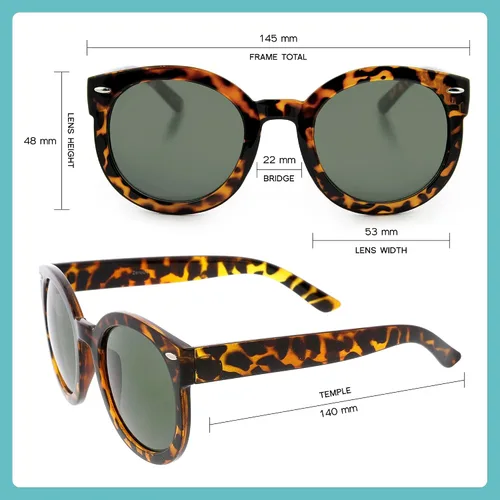Vista 4 de zeroUV - Lentes de sol redondas retro de gran tamaño para mujer con espejo de color y lente neutra 53mm