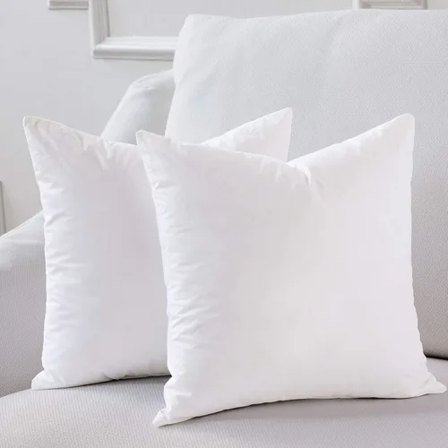 Vista 2 de Almohada cuadrada de lujo hipoalergénica de 32 x 32 pulgadas, 100 % plumas, funda de algodón 100% batista, nunca envasada al vacío, sin olor
