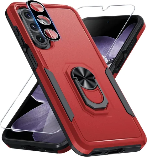 Vista 29 de Janmitta Funda compatible con Samsung Galaxy A14 5G con protector de pantalla + protector de lente de cámara, funda resistente de servicio pesado
