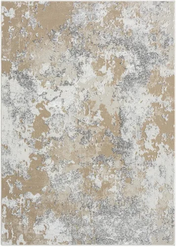 Vista 8 de LUXE WEAVERS Alfombra abstracta moderna de textura alta y baja, beige, 5 x 7 pies