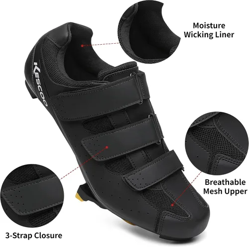 Vista 4 de Zapatos de ciclismo para hombre y mujer con tacos amarillos de 6 grados compatibles con Shimano SH-11 SPD-SL tacos de bicicleta para interiores