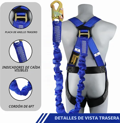 Vista 3 de TRSMIMA Arnés de seguridad para protección contra caídas, kit de arnés