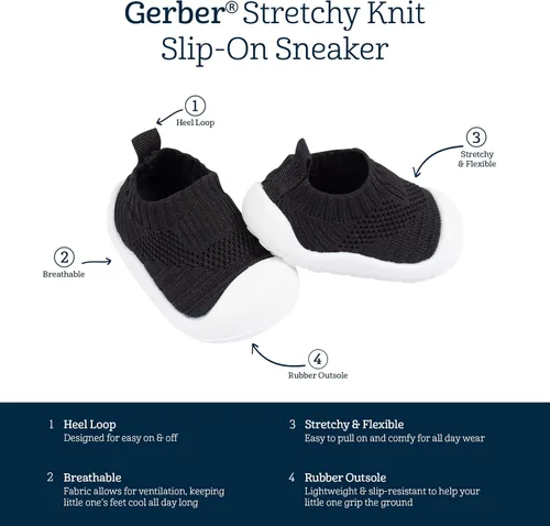 Vista 6 de Gerber Zapatos deportivos de punto elástico para niños y niñas