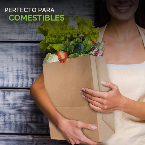 Vista 3 de Stock Your Home Bolsas de papel kraft marrón de 52 libras (50 unidades) – Bolsas de comestibles grandes a granel para compras