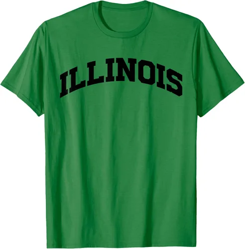 Vista 5 de Illinois Gift - Camiseta de diseño deportivo con texto universitario, gris, S
