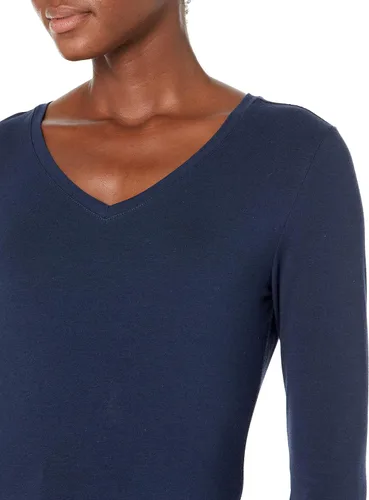 Vista 4 de Tienda Essentials Camiseta de manga 34 con cuello en V para mujer (disponible en tallas grandes), varios paquetes