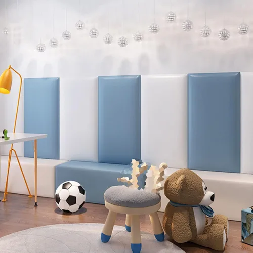 Vista 3 de WIGING Acolchado de pared 3D anticolisión para niños, paneles de pared autoadhesivos suaves, calcomanías de pared impermeables para dormitorio, sala