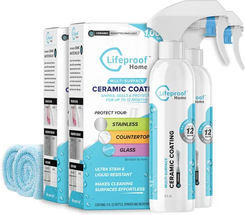 Vista 10 de Kit de aerosol de recubrimiento cerámico Lifeproof - Brillo, sello y protección para superficies de cocina y baño, repele manchas y suciedad
