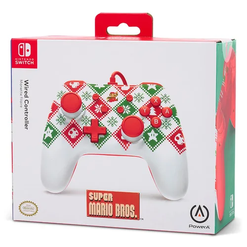 Vista 11 de PowerA Wired Controller for Nintendo Switch - Mario Holiday Sweater