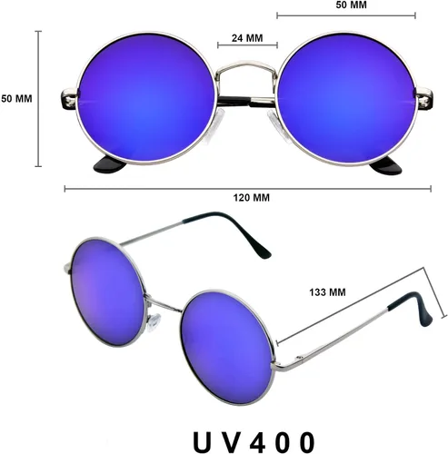 Vista 6 de Lentes de sol de inspiración retro para hombre y mujer, lentes de colores retro