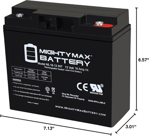 Vista 8 de Mighty Max Battery Batería de repuesto INT de 12V 18AH compatible con Interstate DCM0018