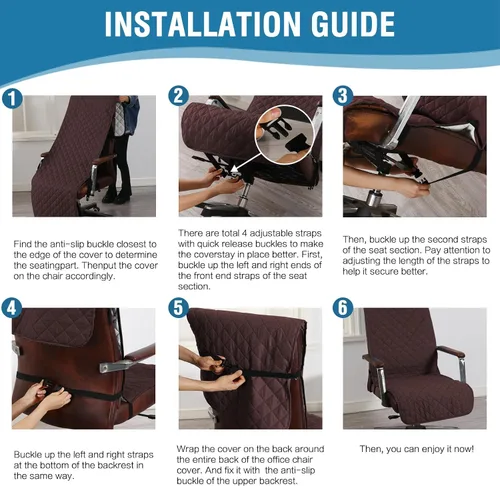Vista 7 de H.VERSAILTEX Funda para silla de comedor resistente al agua, reversible, con hebilla antideslizante, suave, extraíble, para silla alta de gran