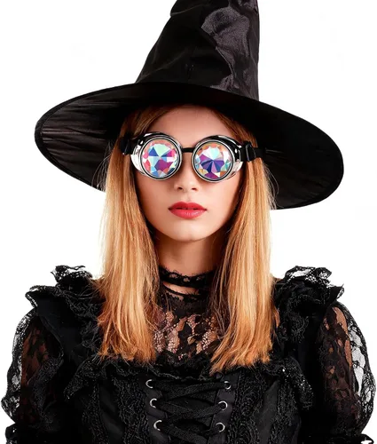 Vista 2 de OhMill Steampunk Goggles Vintage Retro Gothic Cosplay Goggles for Halloween Silvery