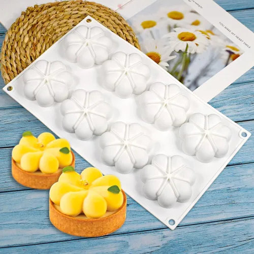 Vista 8 de Molde de Silicona para Donas de Flores, Molde para Pastel de Fondant, Herramientas de Horneado de Chocolate DIY, Accesorios de Decoración