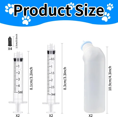 Vista 2 de Pezón de silicona azul para alimentación de mascotas con biberón para gatitos, ardillas, gatitos recién nacidos, cachorros, gatos u otras mascotas
