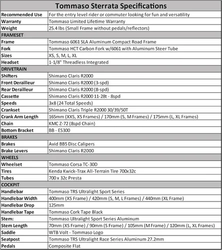 Vista 6 de Tommaso Sterrata Sport Performance Aluminum Gravel Bike Carbon Fork Shimano Claris 24 Speeds Road Bicycle Men Road Bikes for Men