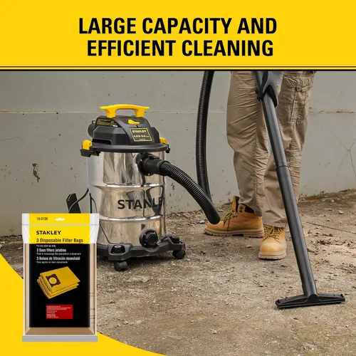 Vista 5 de Paquete de 3 bolsas de filtro STANLEY 19-3100, para aspiradora húmeda/seca de 5-8 galones, compatible con STANLEY SL18115 SL18115P SL18116 SL18116P