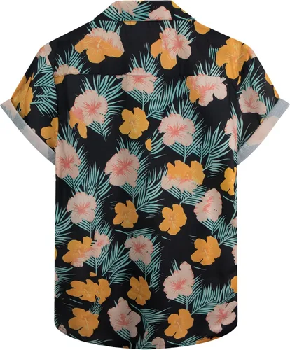Vista 2 de CONGJI Camisa hawaiana para hombre, camisas de playa tropicales de verano, camisas de manga corta con botones, camisas Aloha casuales con botones