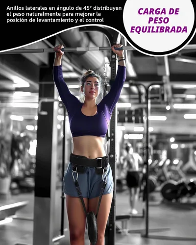 Vista 8 de THEFITGUY Cinturón de inmersión con peso para mujer, para dominadas, inmersiones y sentadillas, ajuste sin pellizcos, hebilla antideslizante, negro